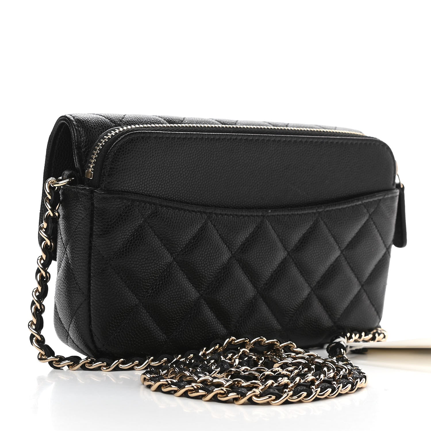 Chanel Caviar Quilted Flap Phone Holder With Chain Black 3 of 13