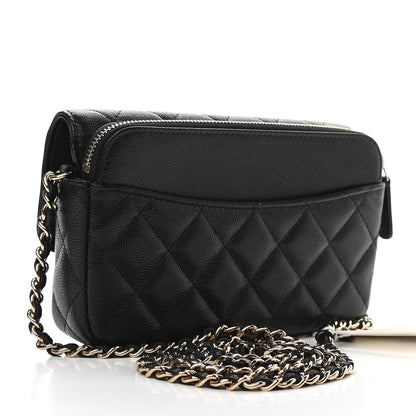 Chanel Caviar Quilted Flap Phone Holder With Chain Black 3 of 13