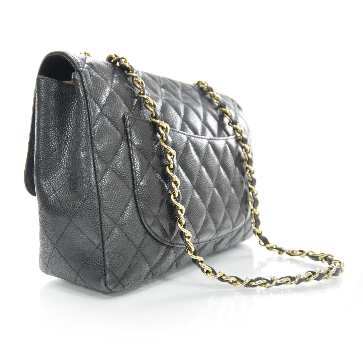 Caviar Quilted Jumbo Flap Black GHW