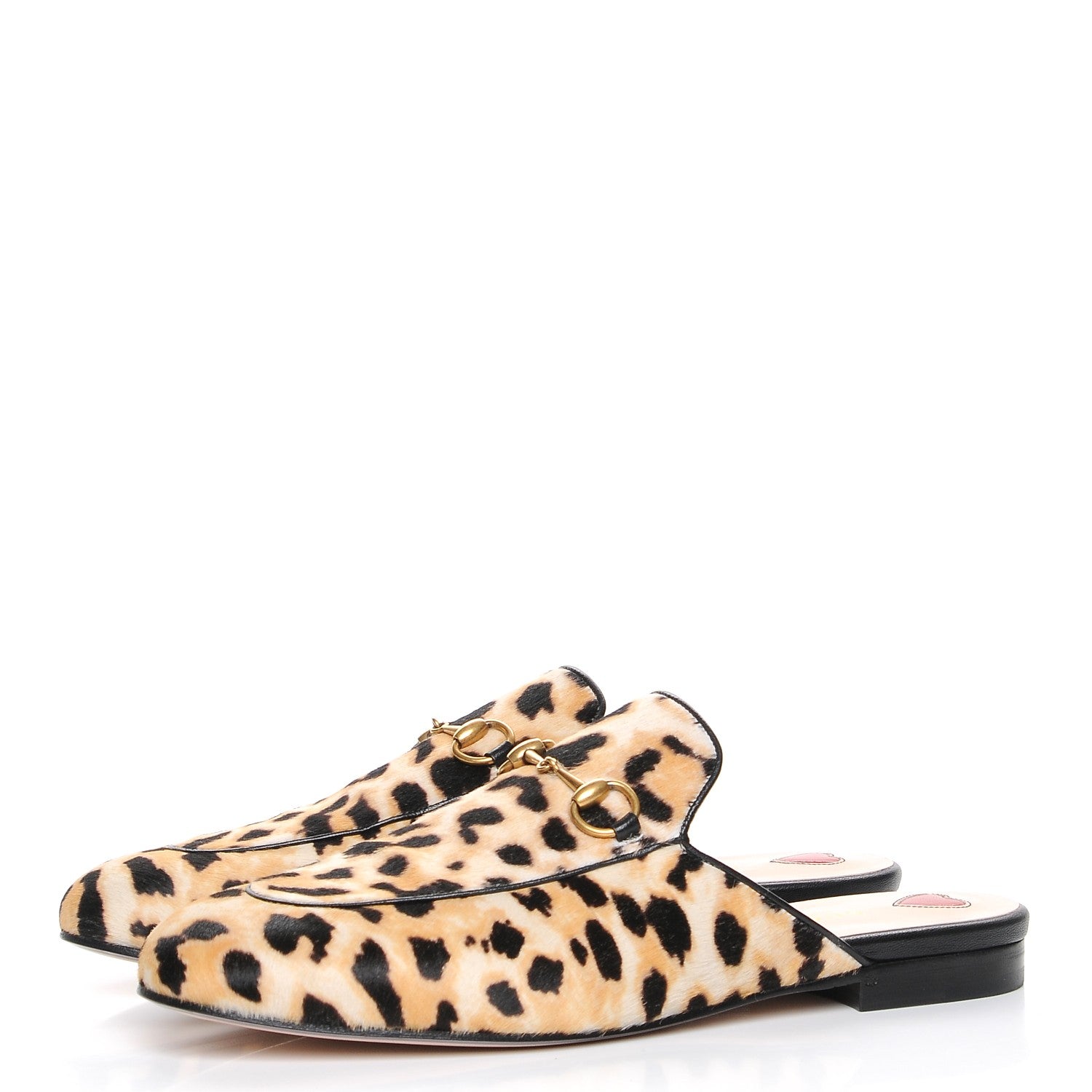 Gucci Calf Hair Leopard Print Womens Princetown Slippers 38.5 Naturale Black 3 of 9