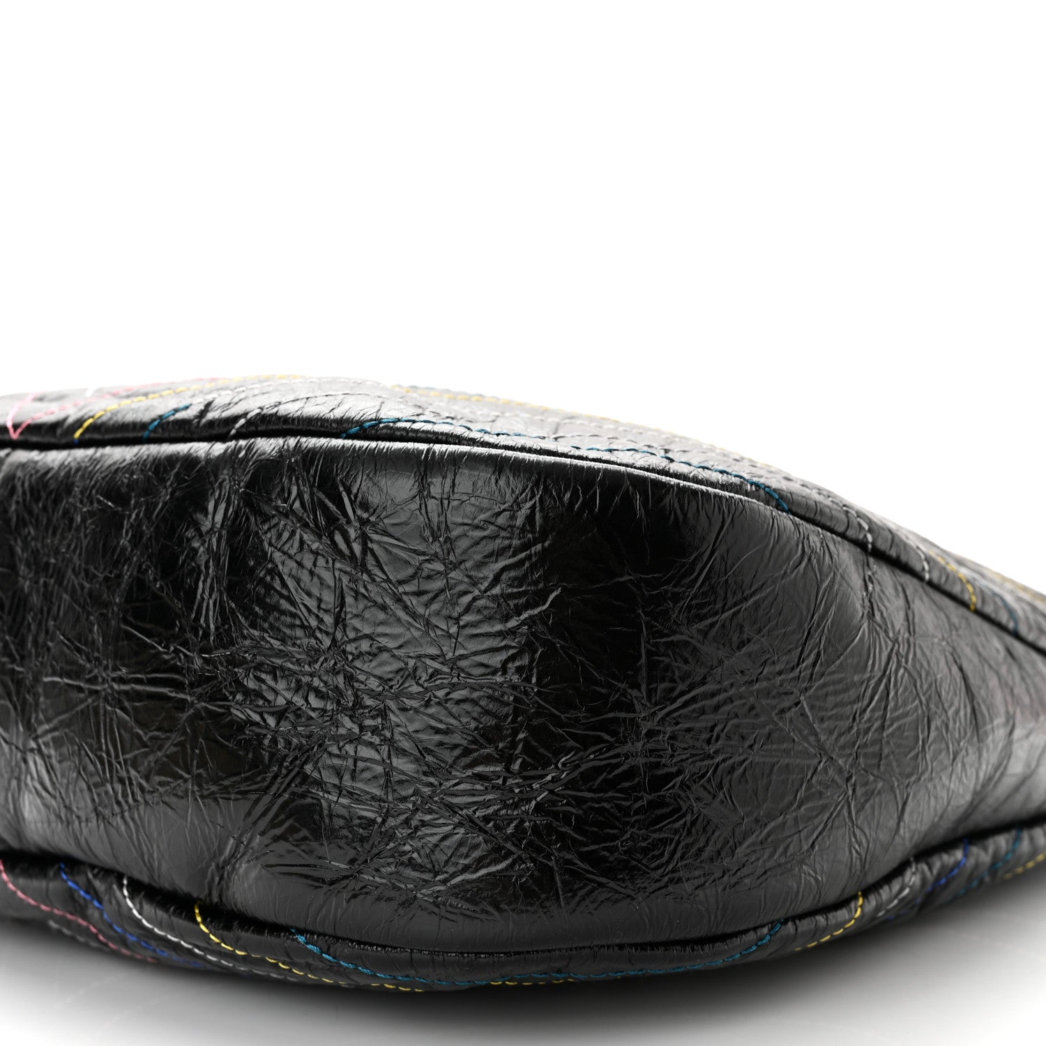 Chanel Glazed Calfskin Chevron Stitched Large 31 Shopping Bag Black Multicolor 9 of 9