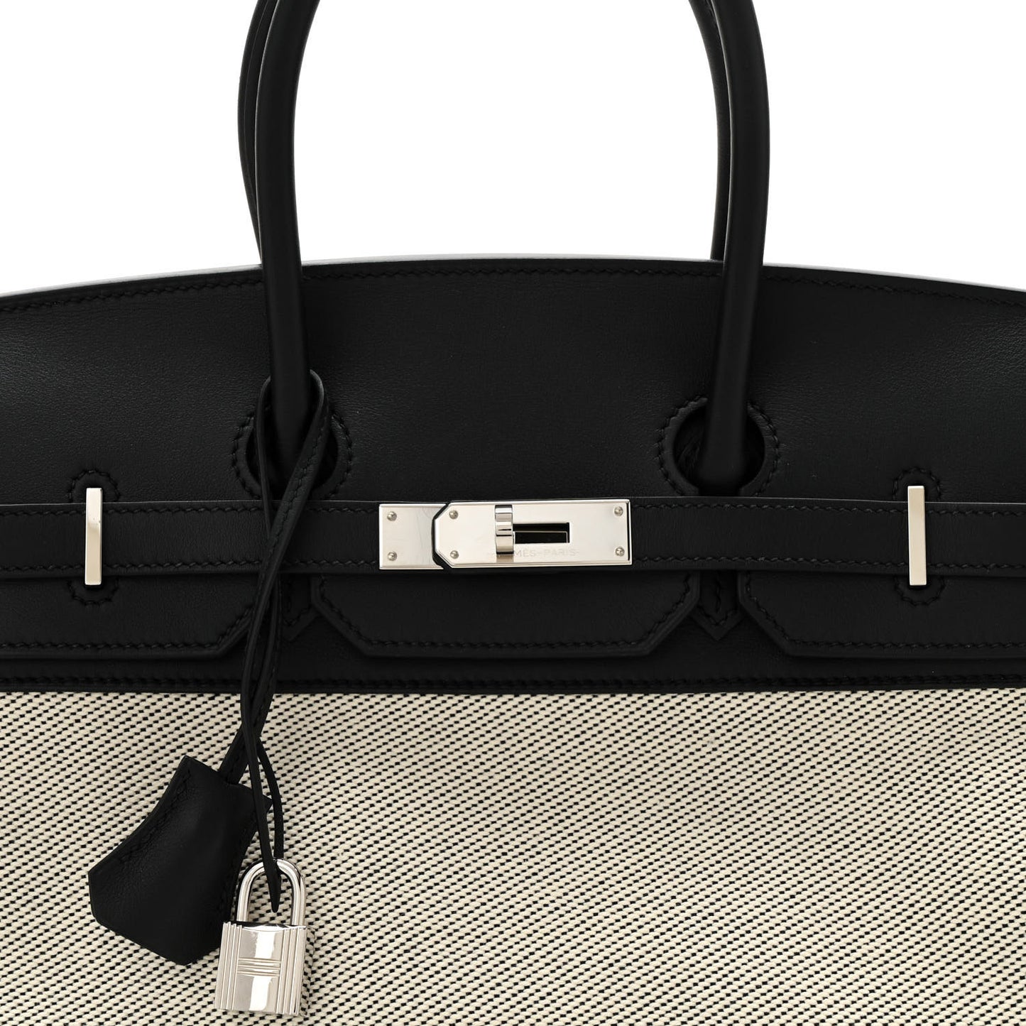 Swift Twill H Fray Fray Birkin 35 Black Ecru