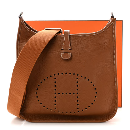 Hermes Taurillon Clemence Evelyne III PM Gold 11 of 11