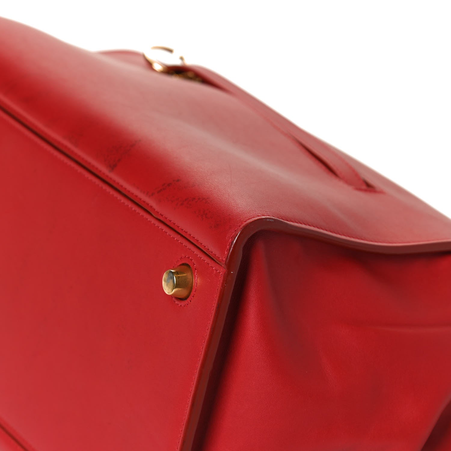 Celine Bullhide Calfskin Medium Ring Bag Red 10 of 11