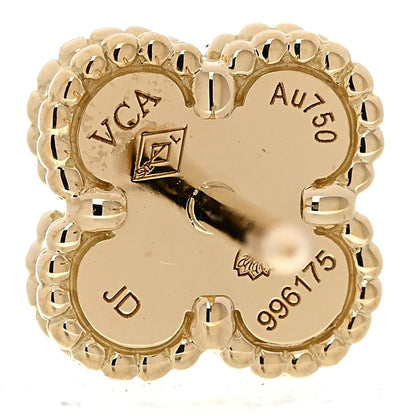 Van Cleef & Arpels 18K Yellow Gold Mother of Pearl Sweet Alhambra Single Earrings 4 of 4