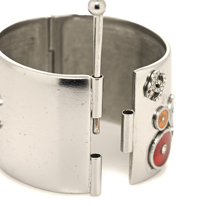 Chanel Metal Crystal CC Cuff Silver 4 of 8