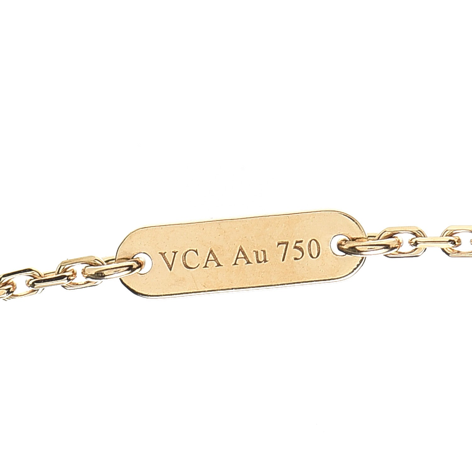 Van Cleef & Arpels 18K Yellow Gold Mother of Pearl Vintage Alhambra Pendant Necklace 6 of 8
