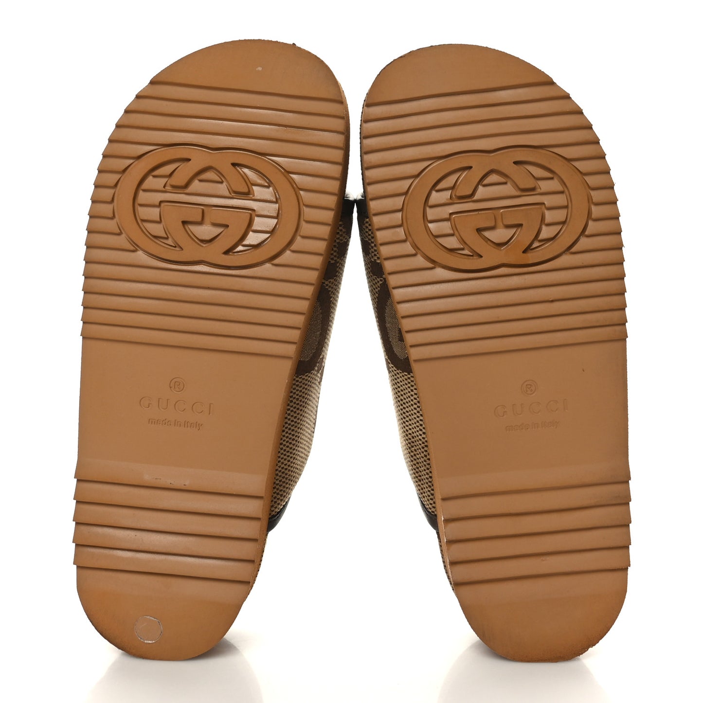 Monogram Jumbo GG Nappa Samoa Platform 40mm Slide Sandals 39 Camel Ebony New Acero
