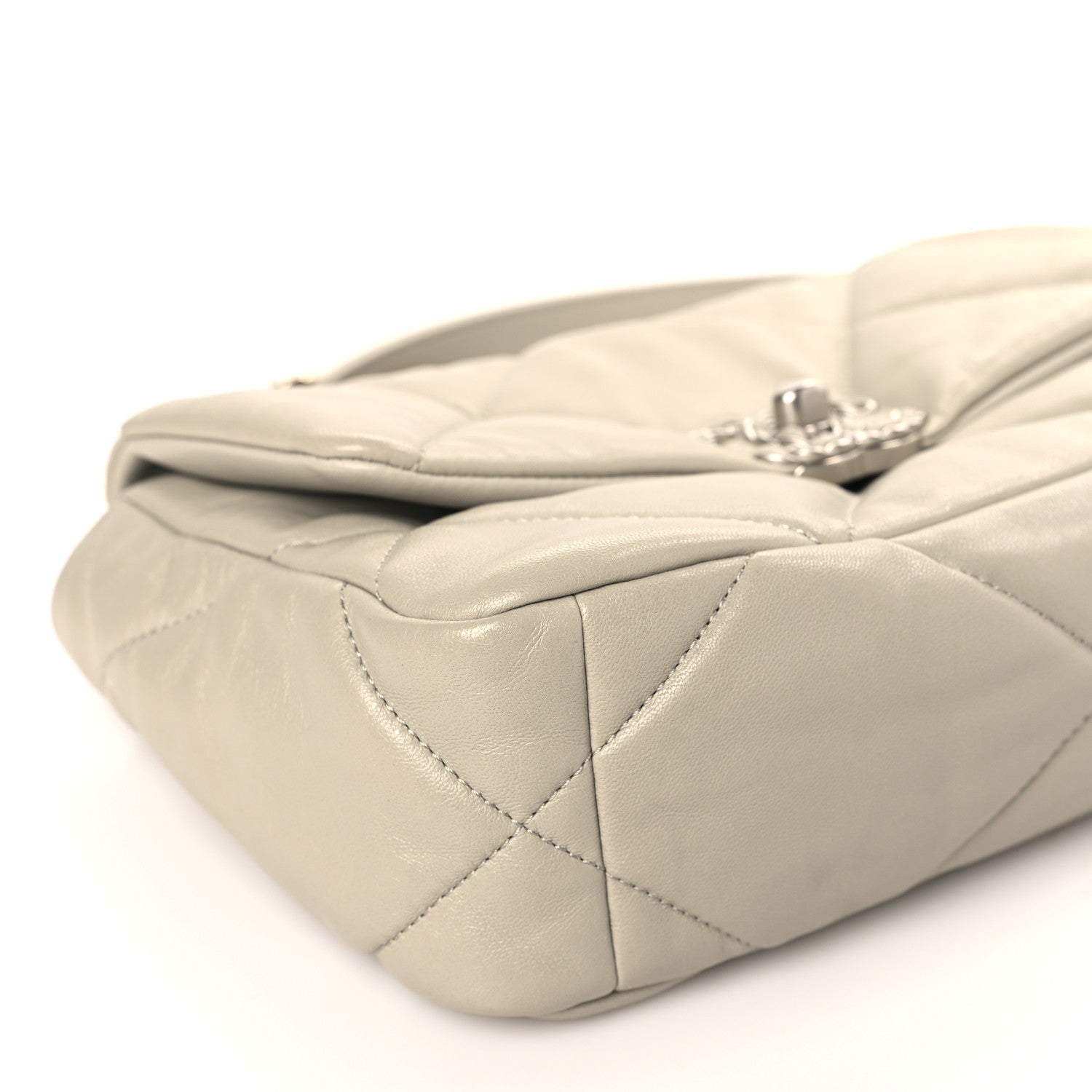 Chanel Lambskin Quilted Medium Chanel 19 Flap Light Grey 8 of 10
