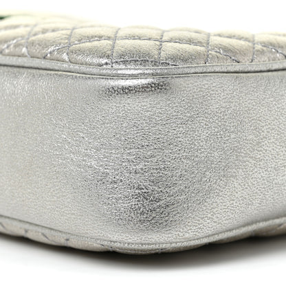 Gucci Laminated Nappa Web Trapuntata Small GG Shoulder Bag Argento 6 of 9