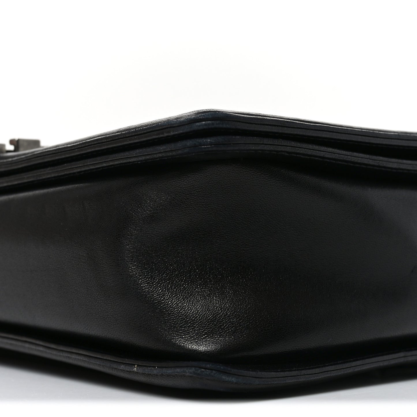 Lambskin Quilted Large Boy Flap Black