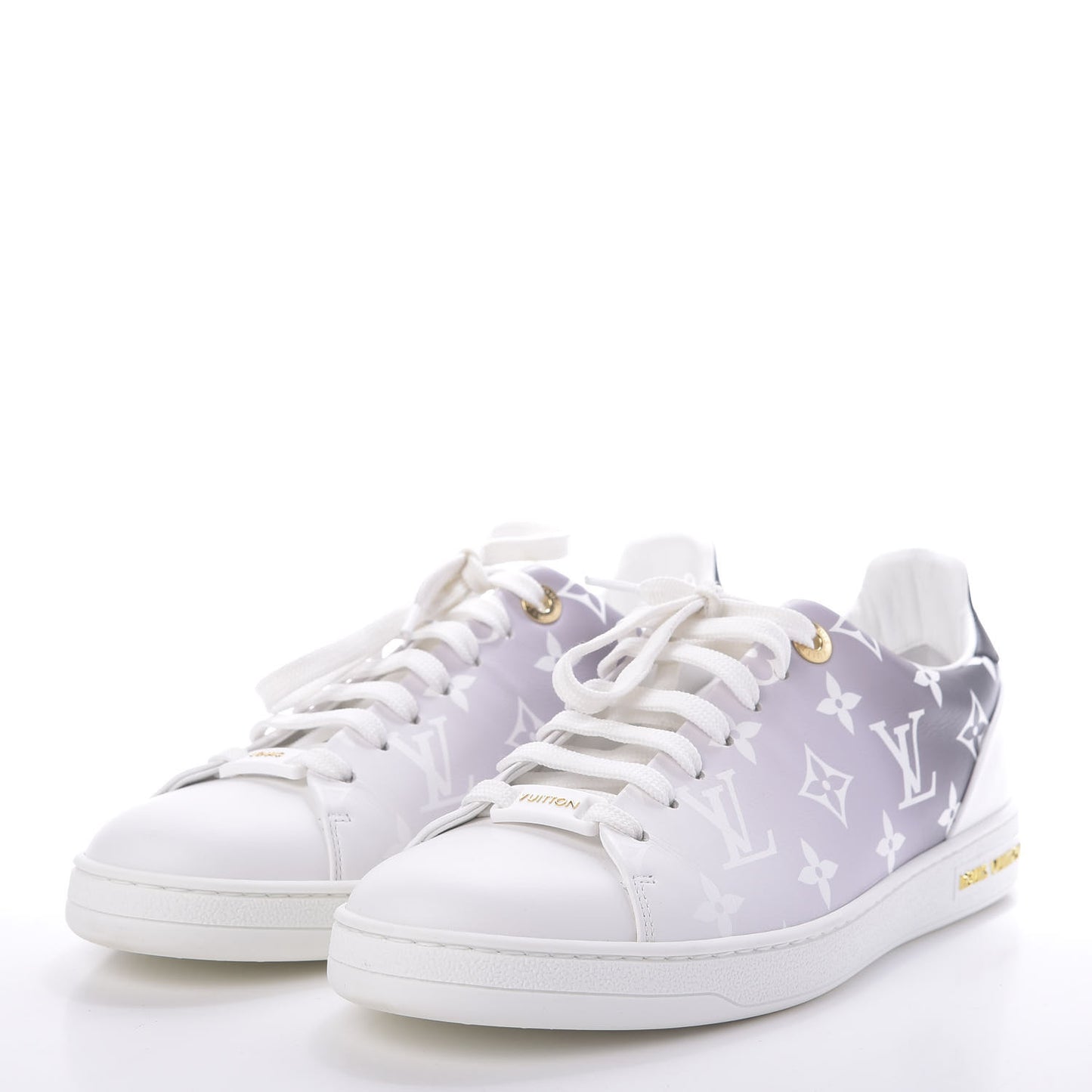 Calfskin Monogram Frontrow Sneakers 38 White Black