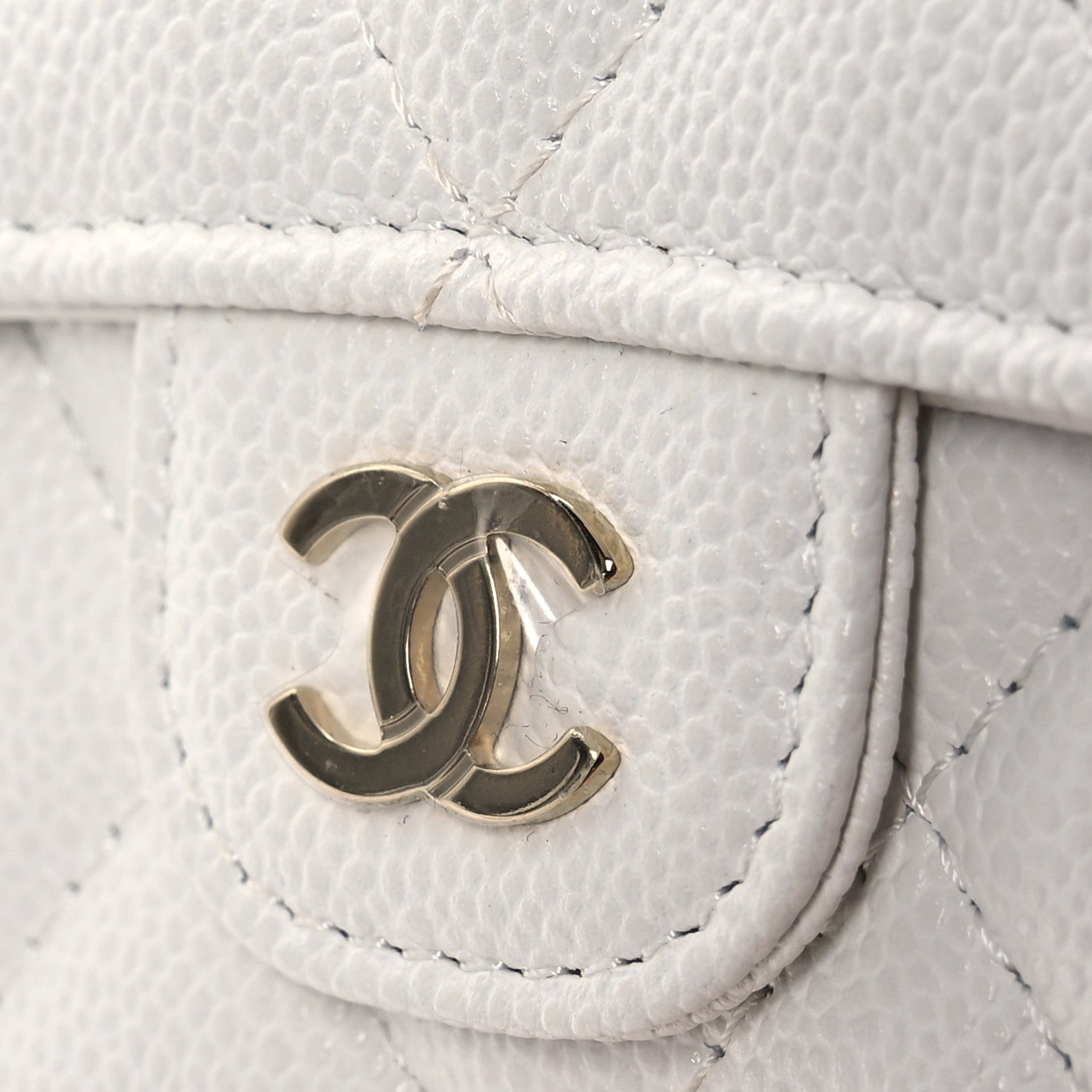 Chanel Caviar Quilted Medium Flap Wallet White 11 of 12