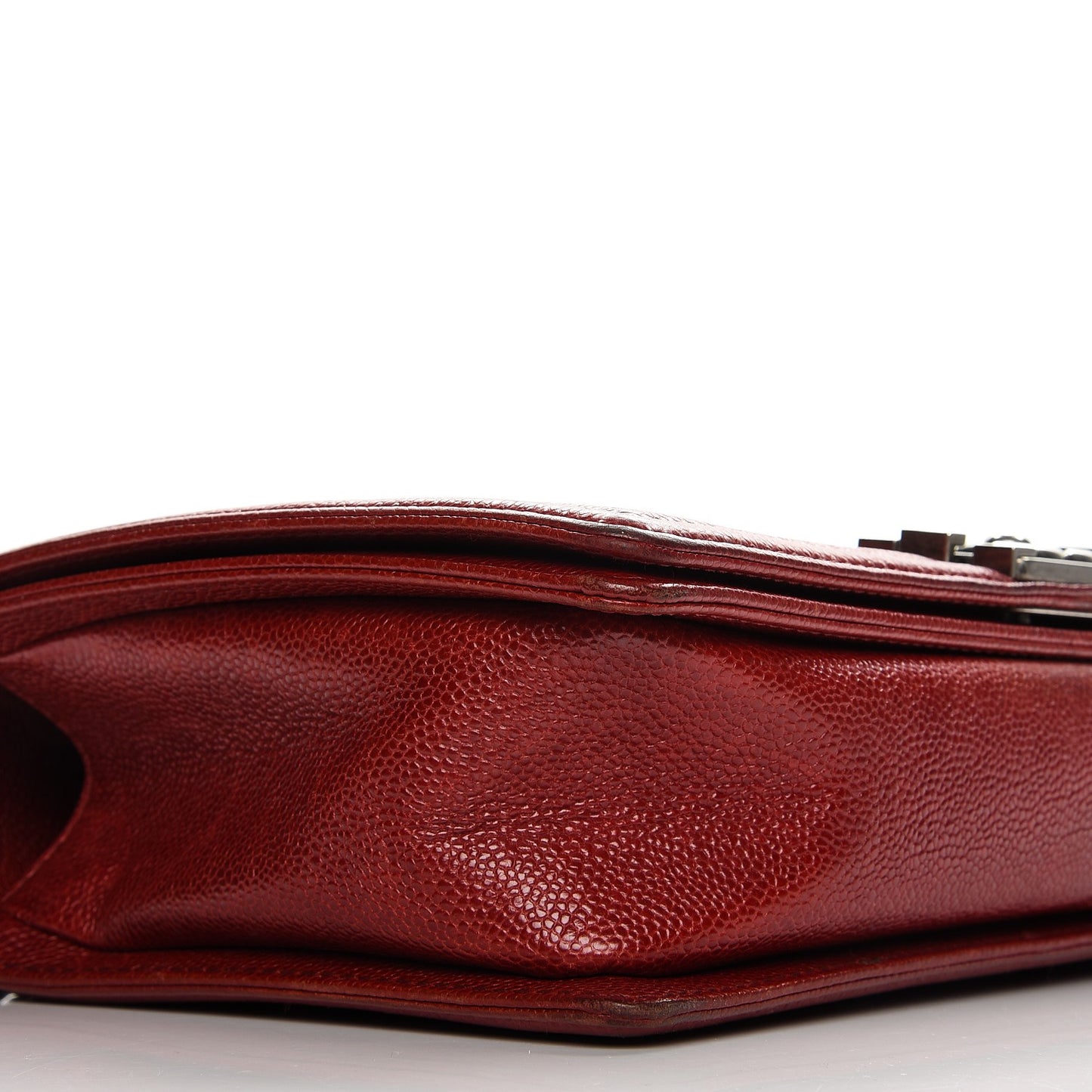 Caviar Quilted New Medium Boy Flap Dark Red