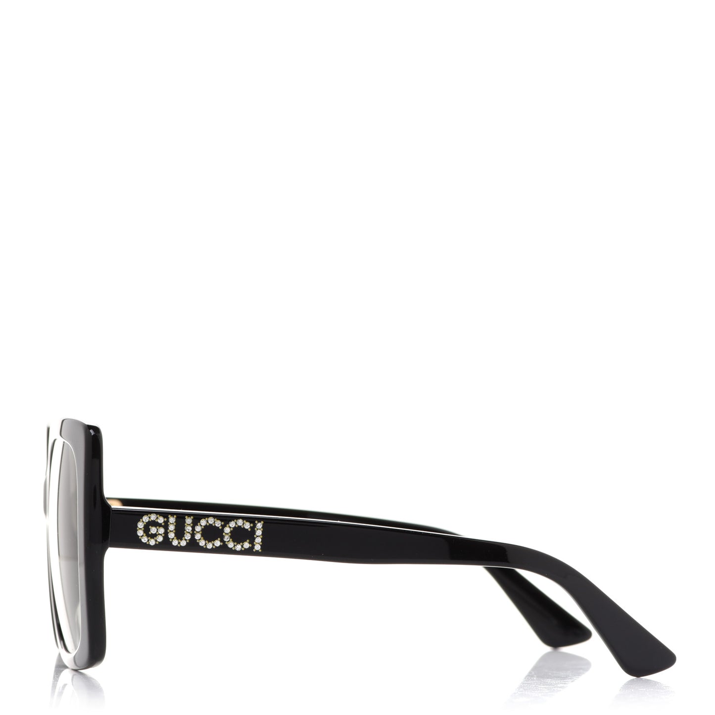 Crystal Square Frame GG Sunglasses GG0418S Black