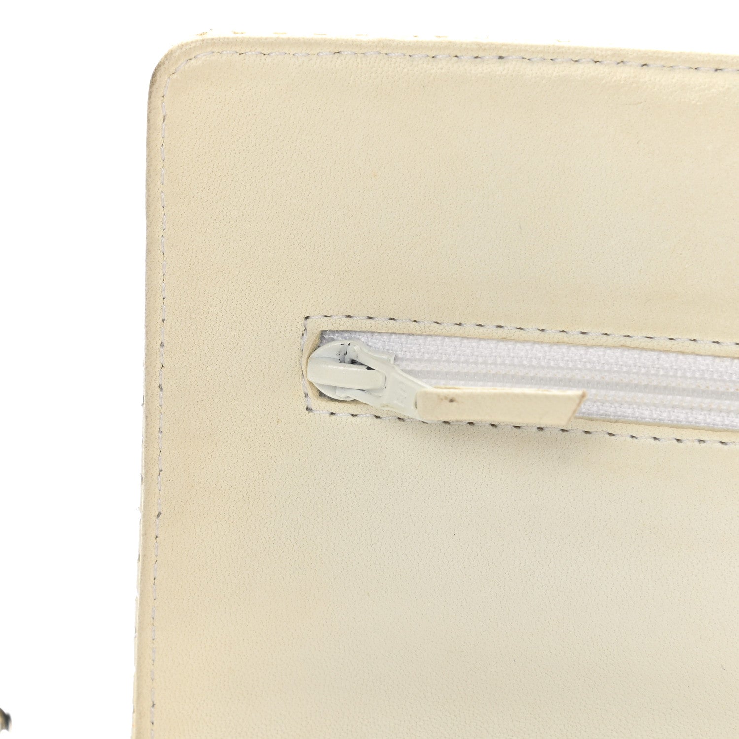 Chanel Perforated Lambskin Quilted Wallet On Chain WOC Beige 12 of 14