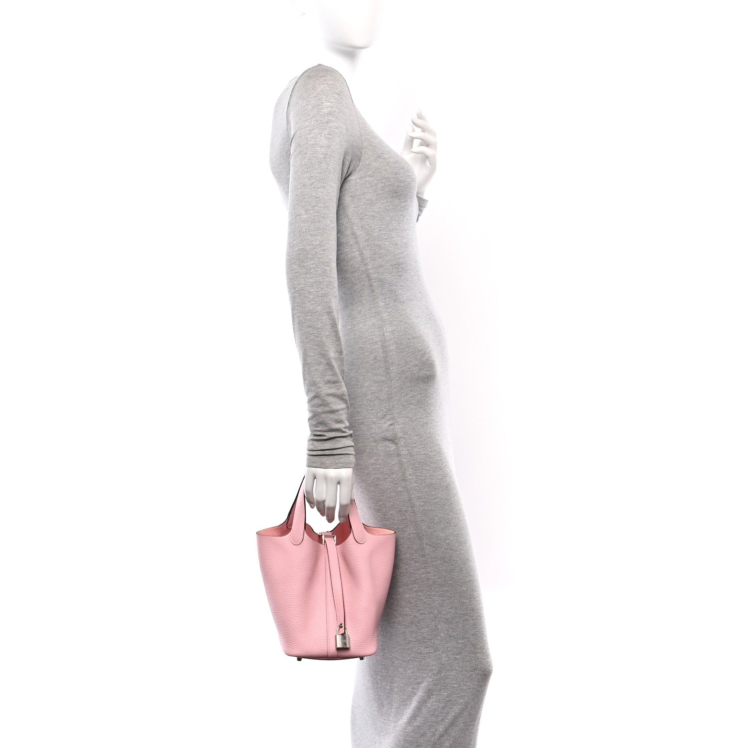Hermes Taurillon Clemence Picotin Lock 18 PM Rose Sakura 2 of 11