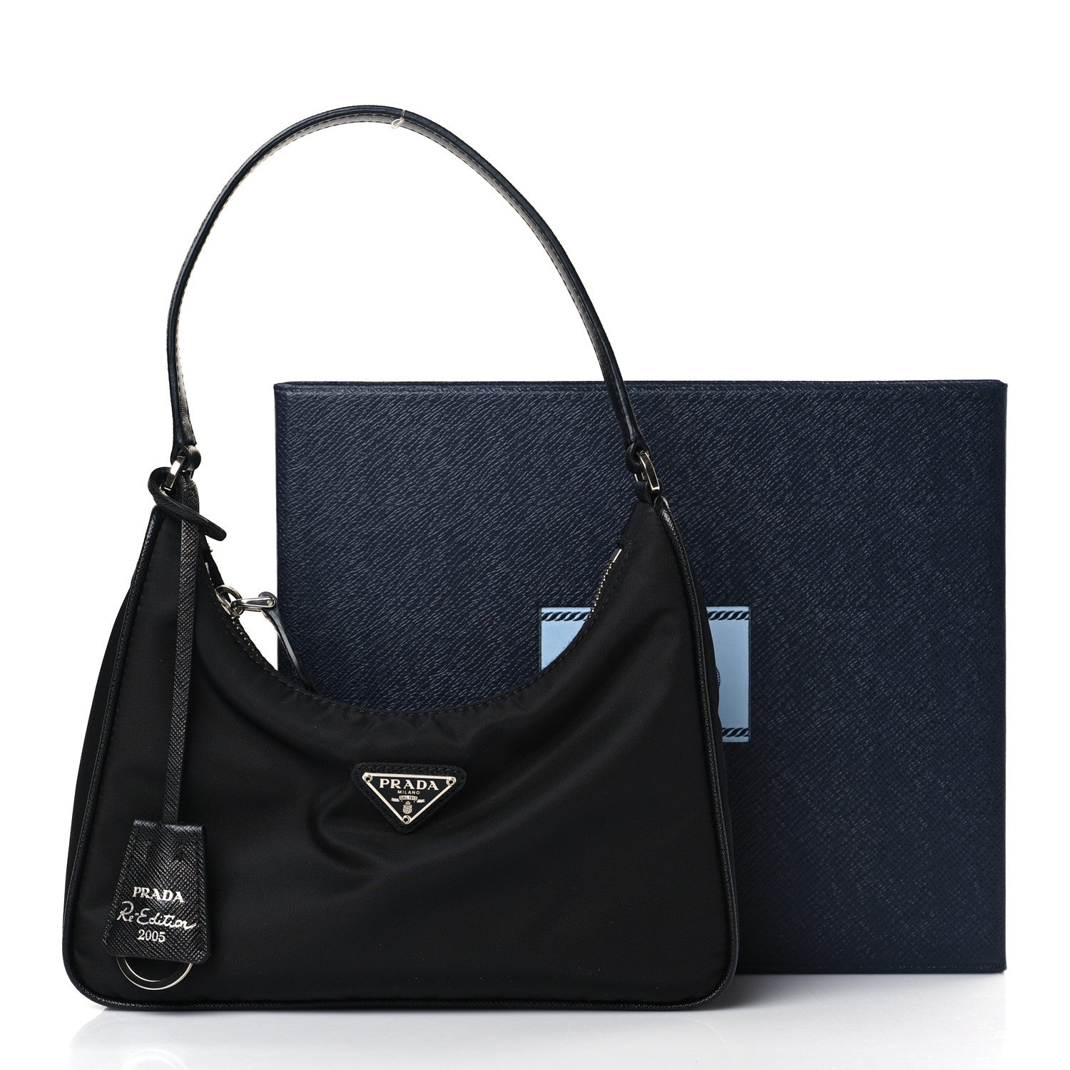 Prada Tessuto Nylon Saffiano Mini Re-Edition 2005 Bag Black 9 of 9
