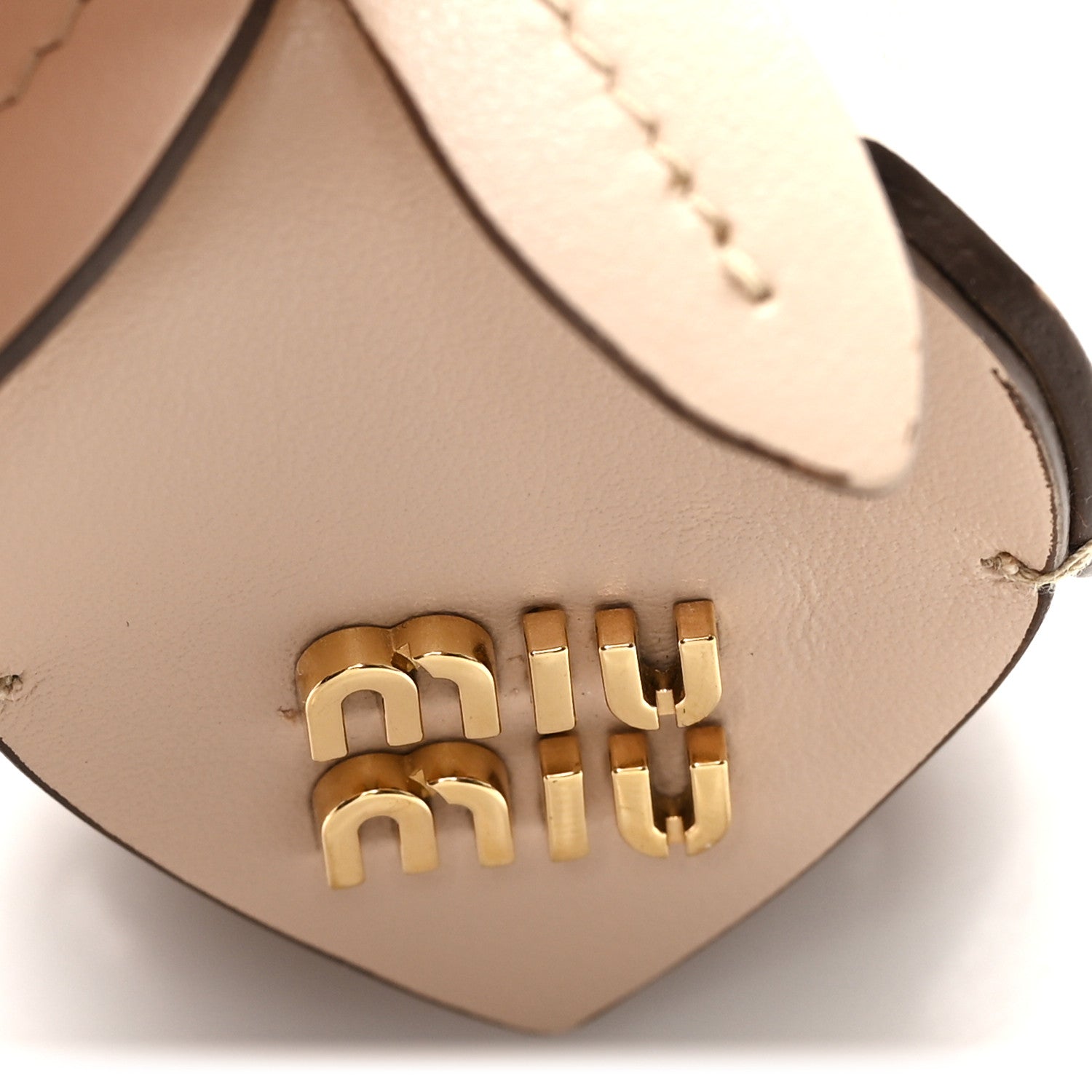 Miu Miu Calfskin Trick Bag Charm Powder Beige Cognac 3 of 5