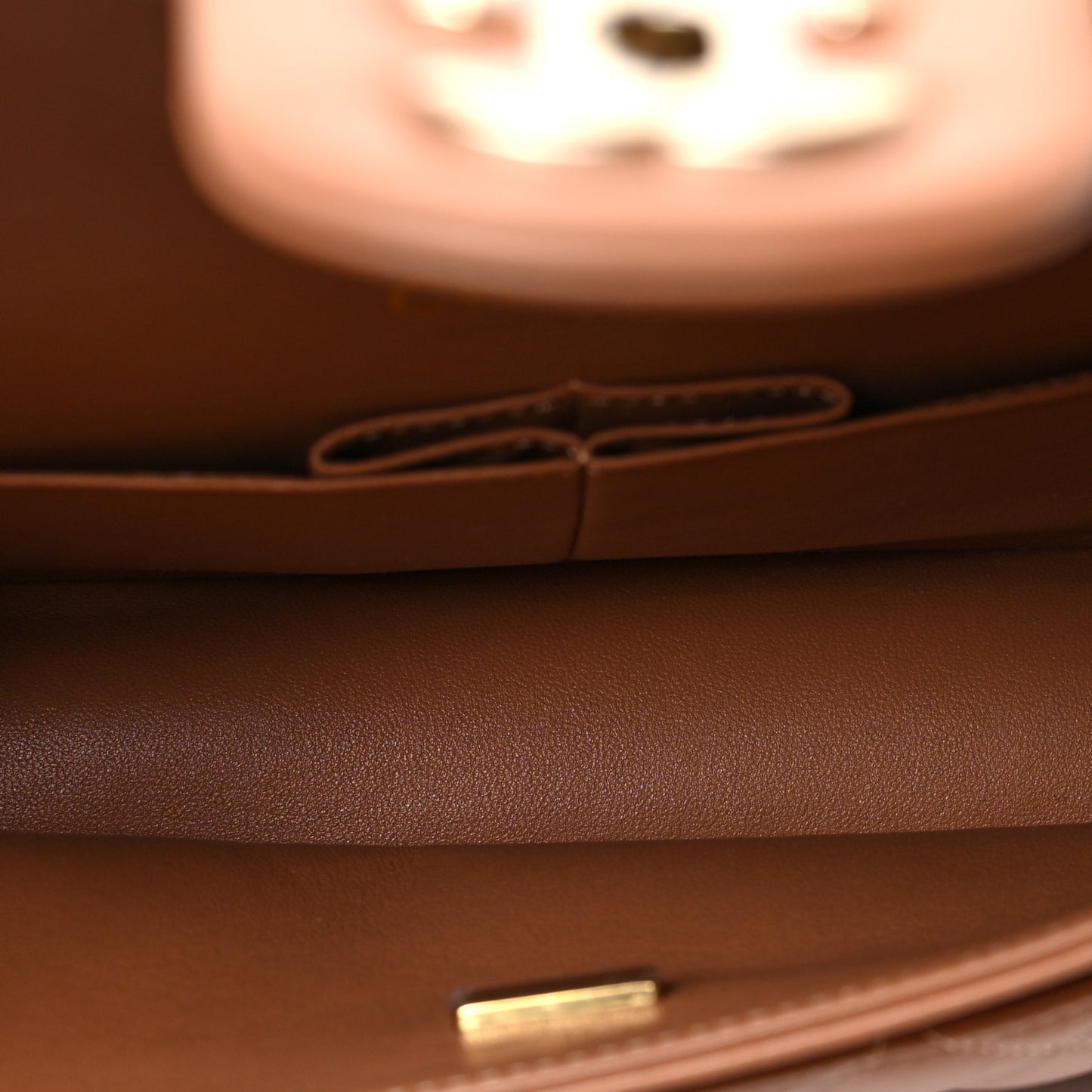 Lambskin Quilted Small Double Flap Brown