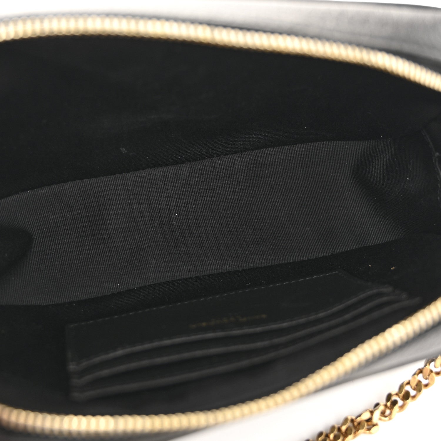Saint Laurent Calfskin Suede Matelasse Monogram Mini Lou Camera Bag Black 5 of 12
