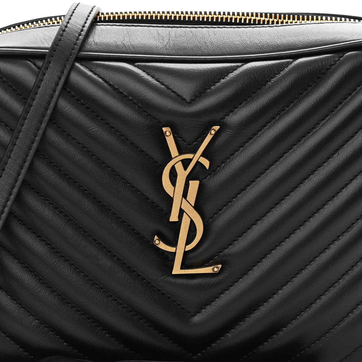 Saint Laurent Calfskin Matelasse Monogram Lou Camera Bag Black 8 of 10