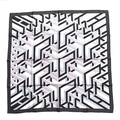 Hermes Silk Carre Cube Scarf 90 Anthracite White Rose Pale 1 of 6