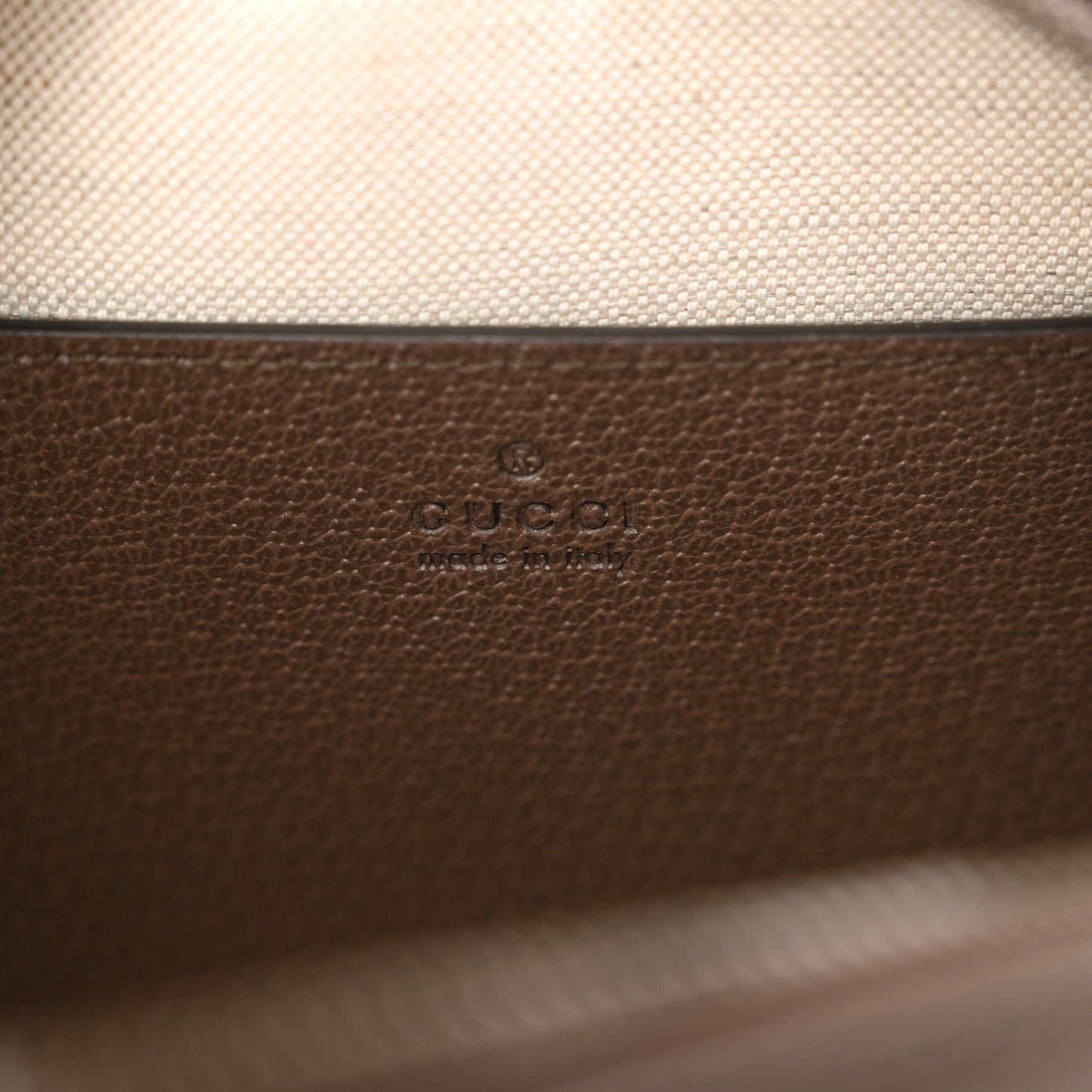 GG Supreme Monogram Textured Dollar Calfskin Web Ophidia Wristlet Shoulder Bag Beige Ebony New Acero