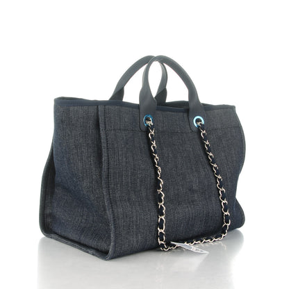 Chanel Canvas Large Deauville Tote Dark Blue 3 of 7