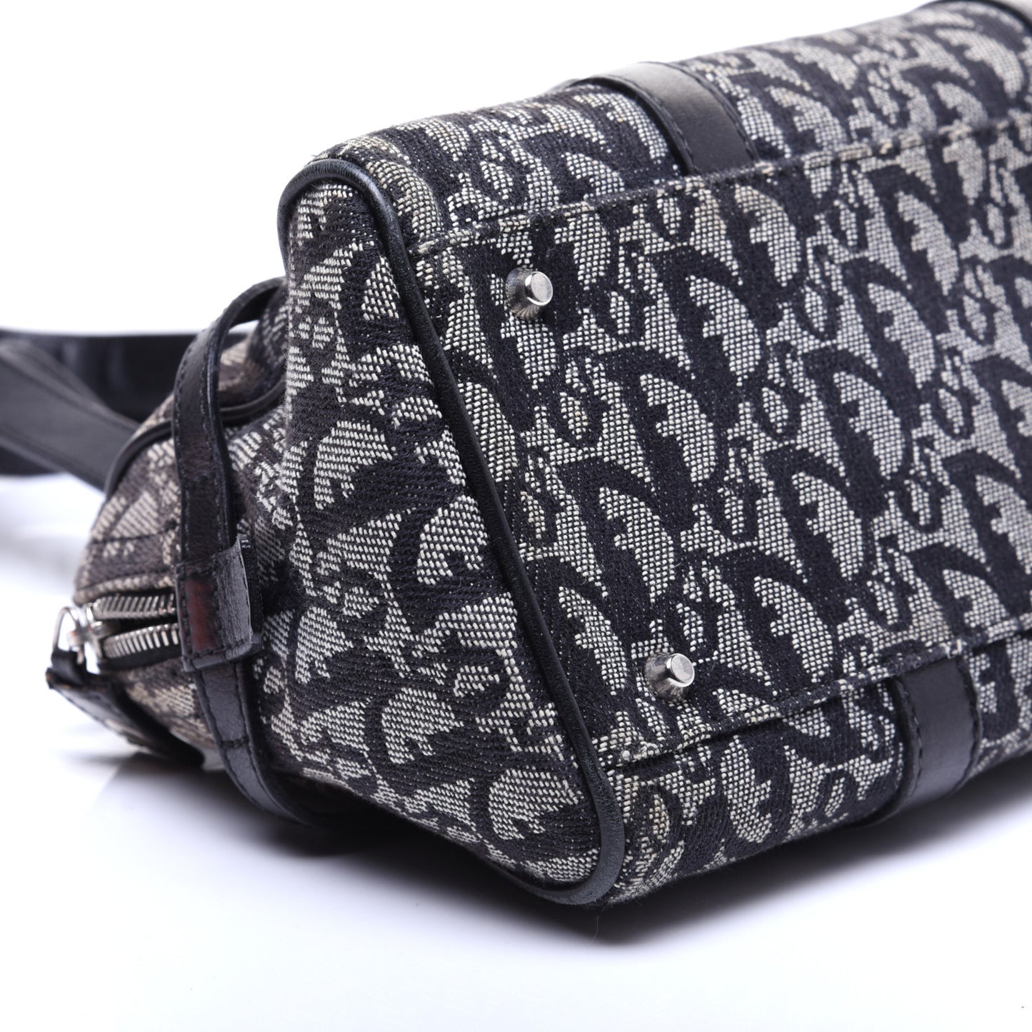 Denim Monogram Charms Shoulder Bag Black