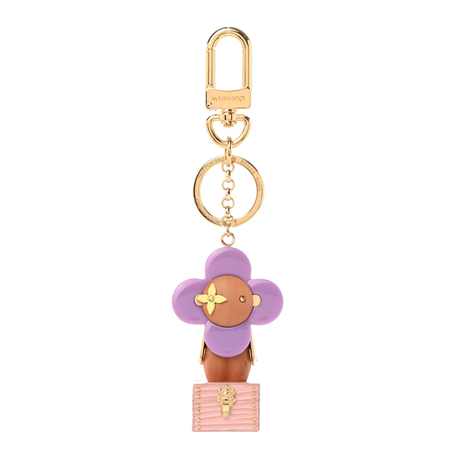 Louis Vuitton Resin Wood Vivienne Trunk Bag Charm Key Holder Pink 1 of 6