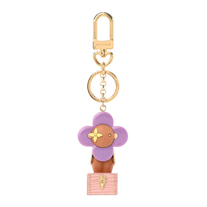 Louis Vuitton Resin Wood Vivienne Trunk Bag Charm Key Holder Pink 1 of 6
