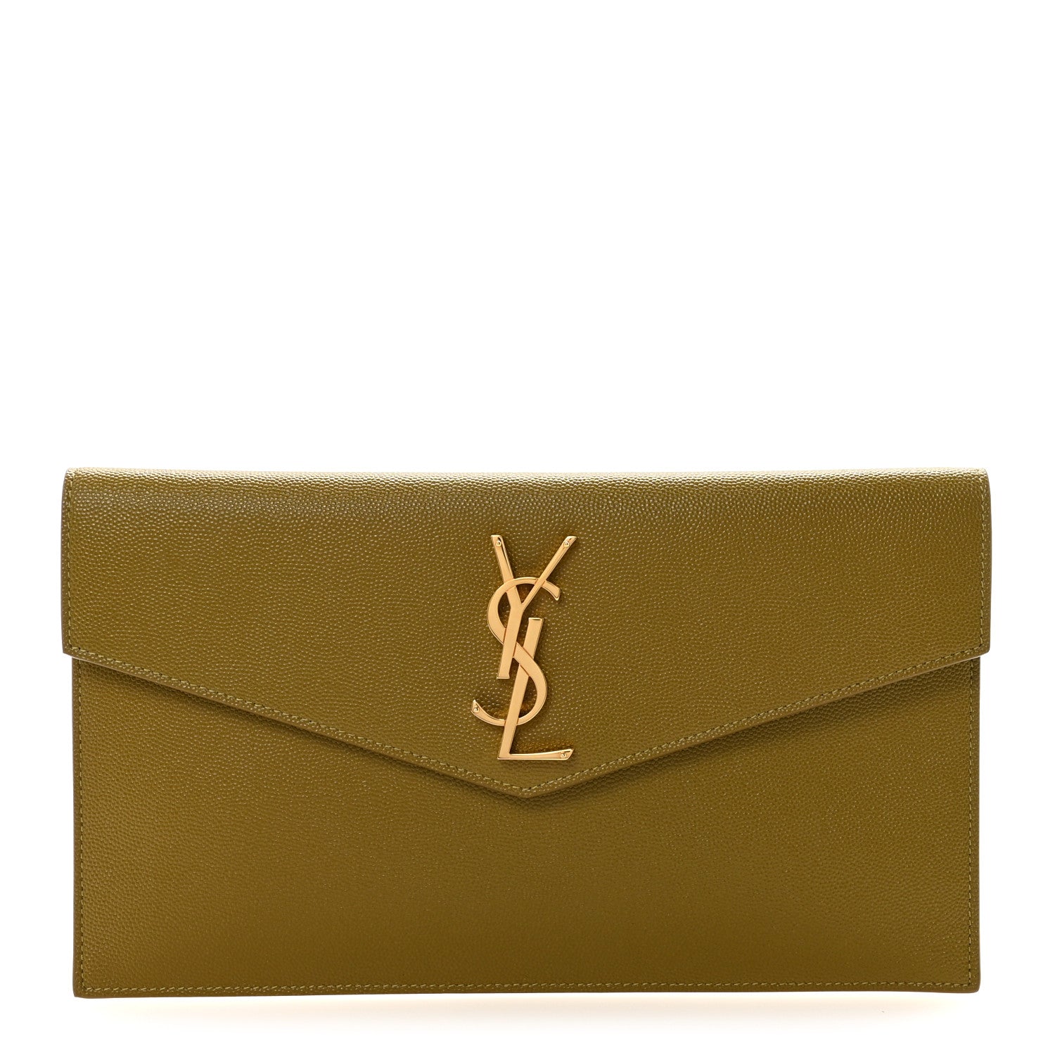 Saint Laurent Grain De Poudre Uptown Pouch Olive Drab 1 of 6