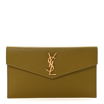 Saint Laurent Grain De Poudre Uptown Pouch Olive Drab 1 of 6