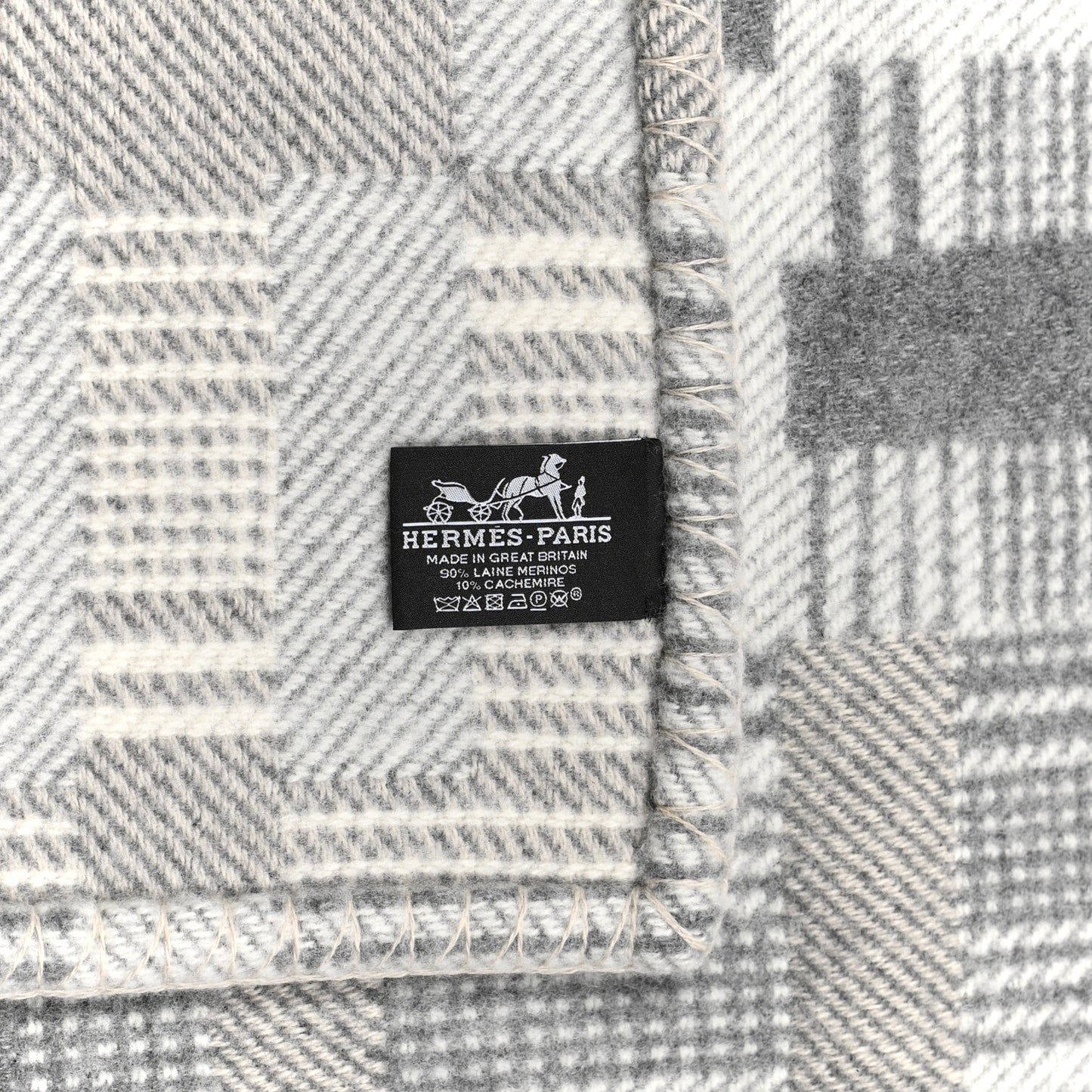 Wool Cashmere Avalon Paper Block Blanket Gris Acier
