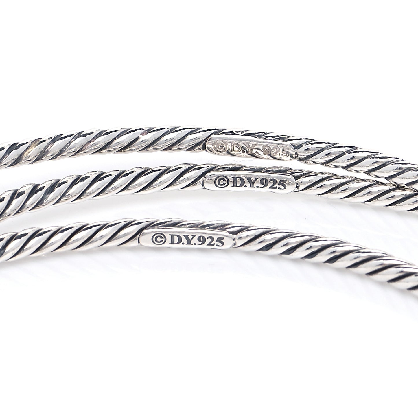 Sterling Silver Cable Classics Bangle Bracelets Set of 3