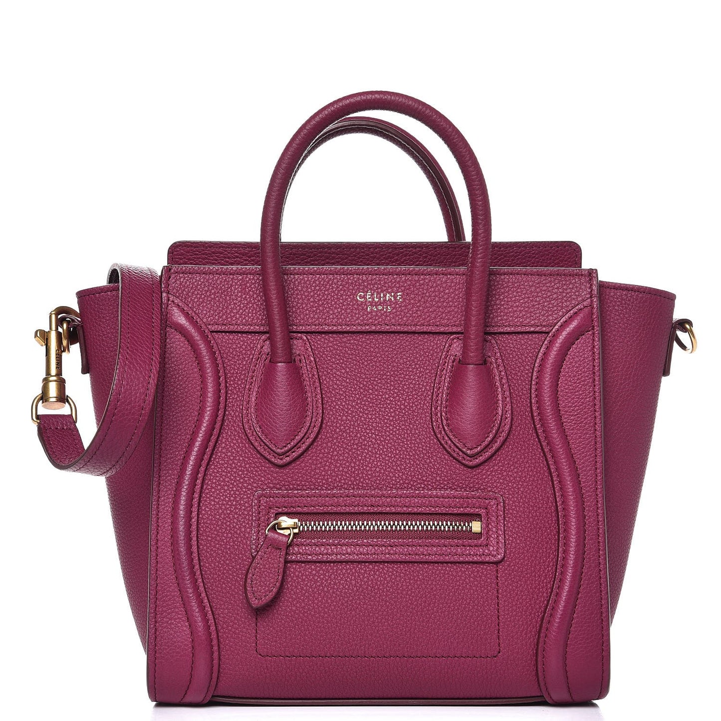Baby Grained Calfskin Nano Luggage Plum