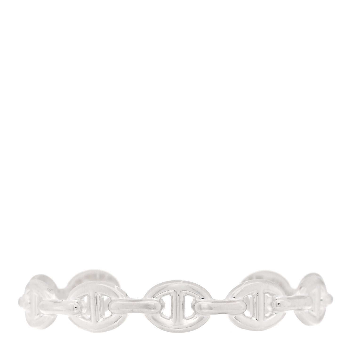 Hermes Sterling Silver MM Chaine d'Ancre Enchainee Cuff Bracelet SH 1 of 4