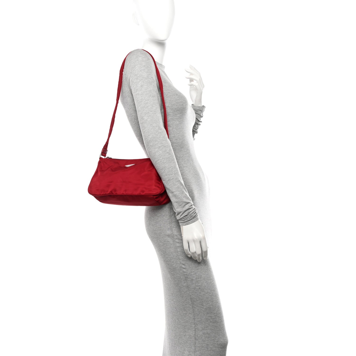 Prada Tessuto Nylon Shoulder Bag Fuoco 2 of 9
