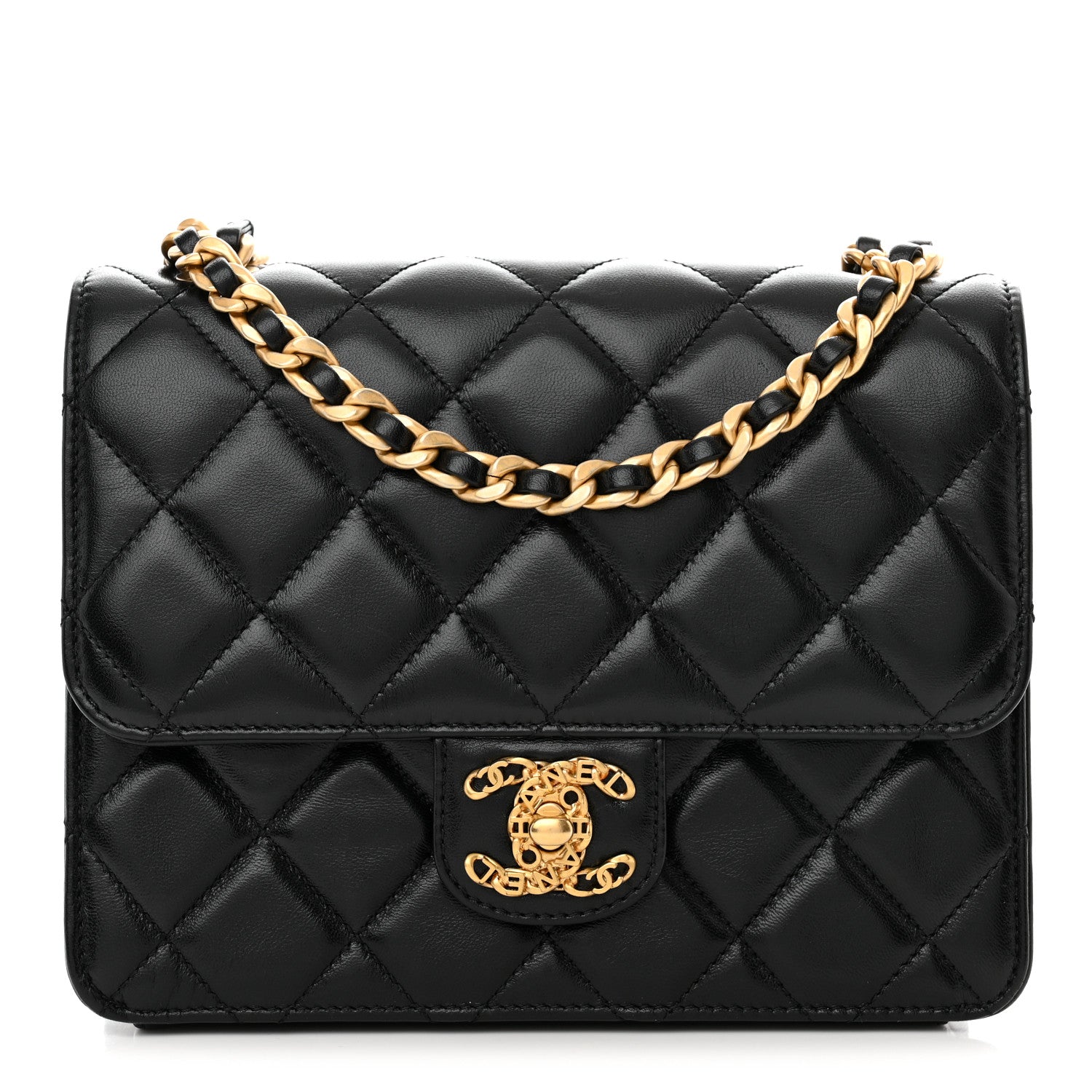 Chanel Shiny Lambskin Quilted Mini Flap Black 1 of 12