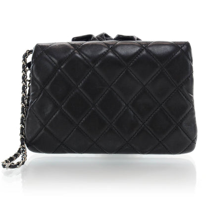 Chanel Lambskin Quilted Camellia Wristlet Black 3 of 8