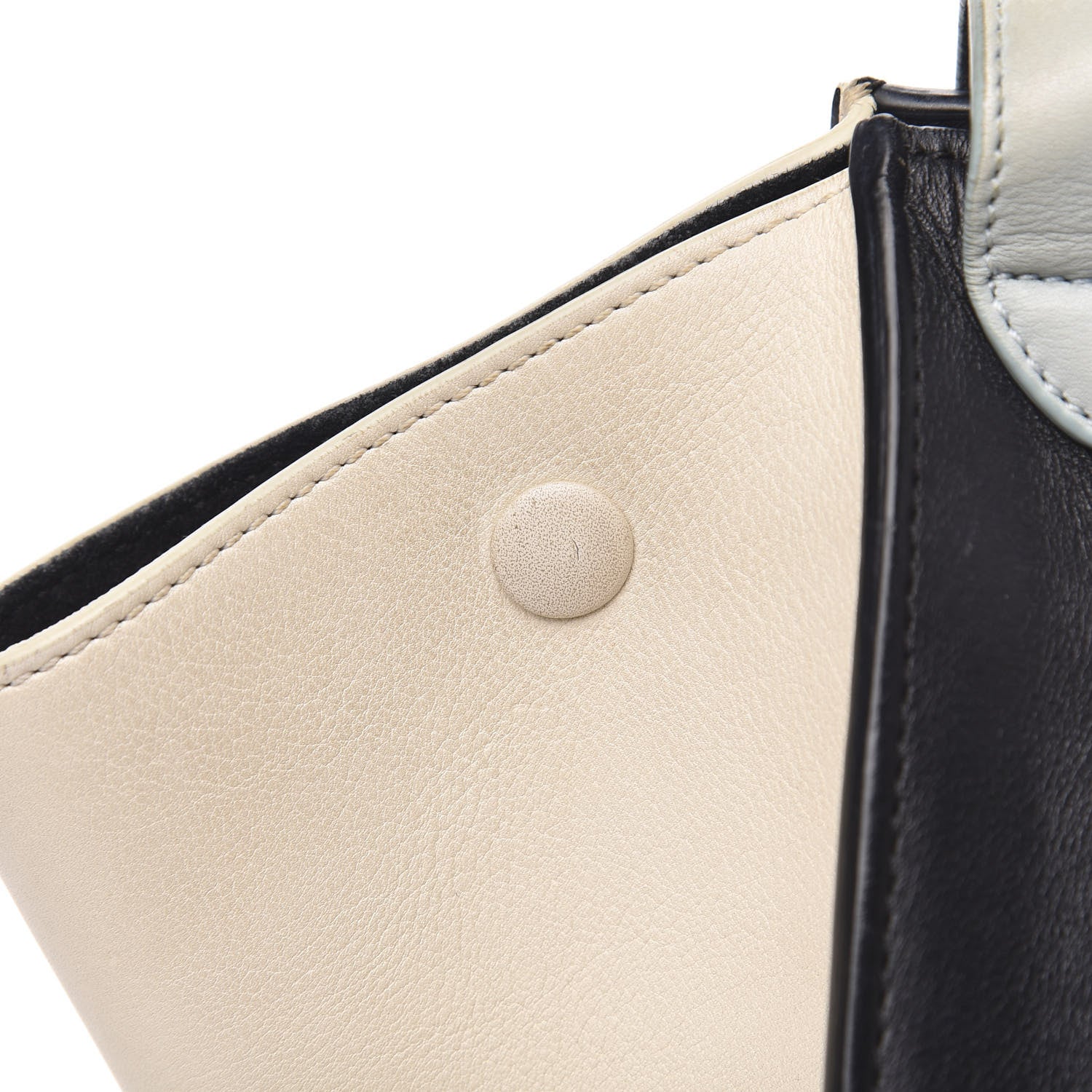 Celine Drummed Calfskin Suede Medium Tri-color Trapeze Black 10 of 18