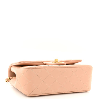 Chanel Lambskin Quilted Mini Top Handle Rectangular Flap Beige 4 of 10