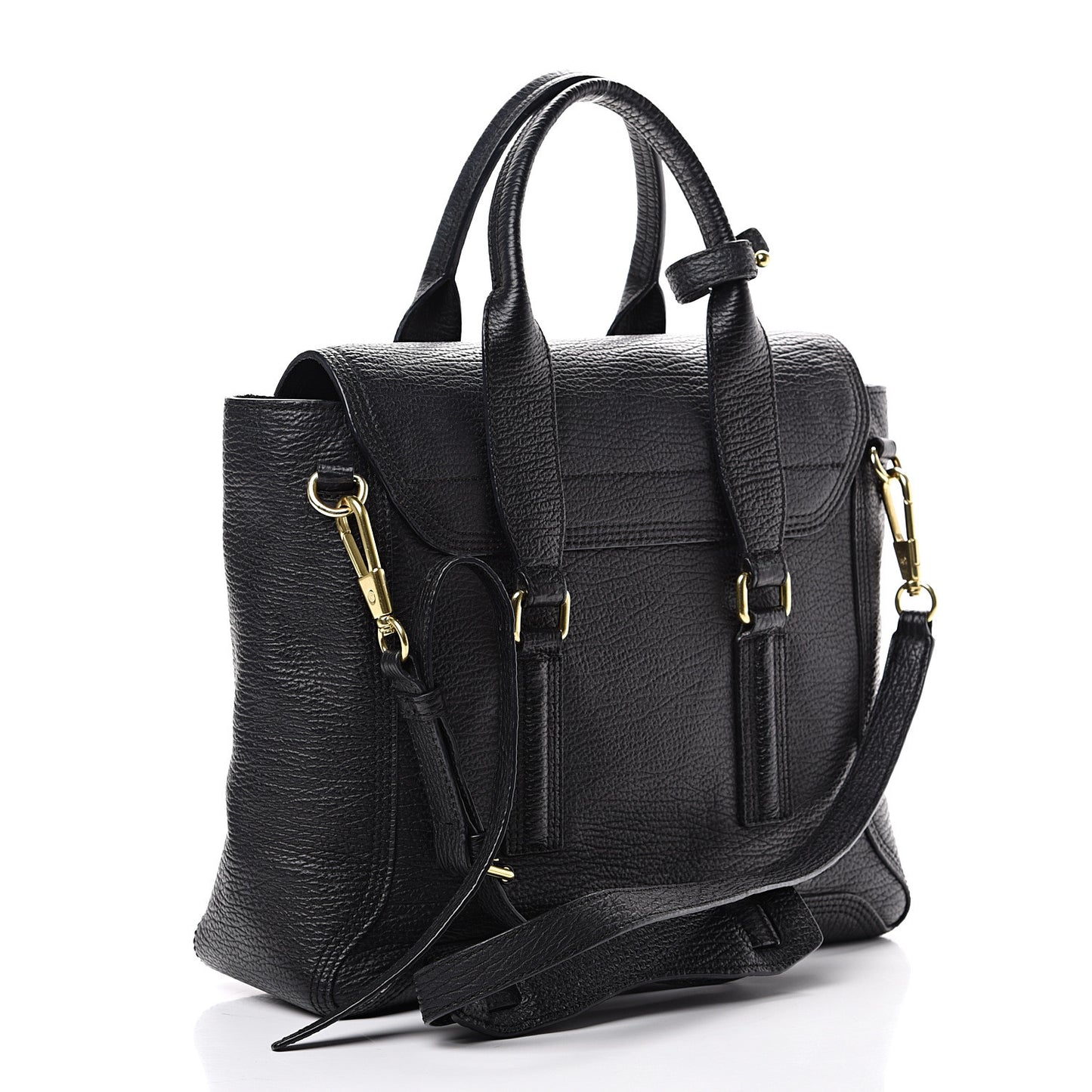 3.1 Textured Calfskin Medium Pashli Satchel Black
