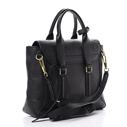 3.1 Phillip Lim 3.1 Textured Calfskin Medium Pashli Satchel Black 2 of 19