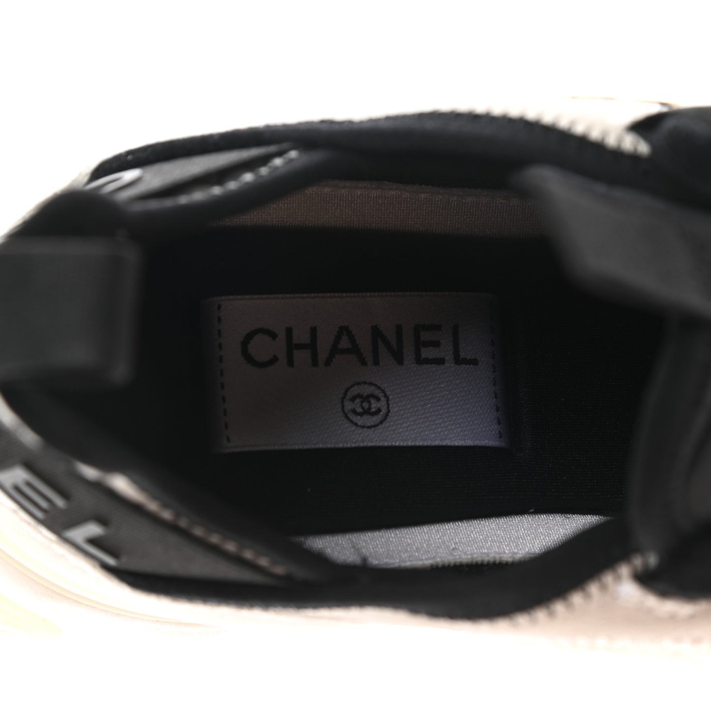Velvet Calfskin Mixed Fibers CC Sneakers 37.5 Ivory Black
