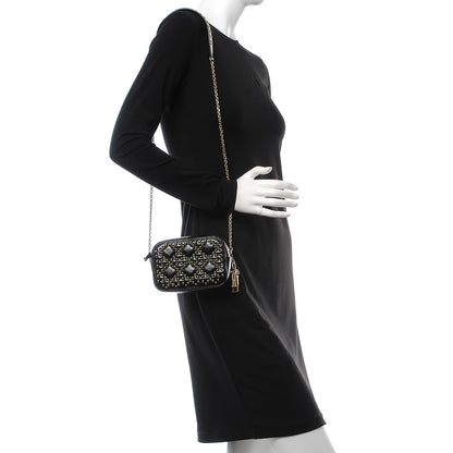 Christian Dior Crinkled Calfskin Studded Cannage Camera Case Black 2 of 10