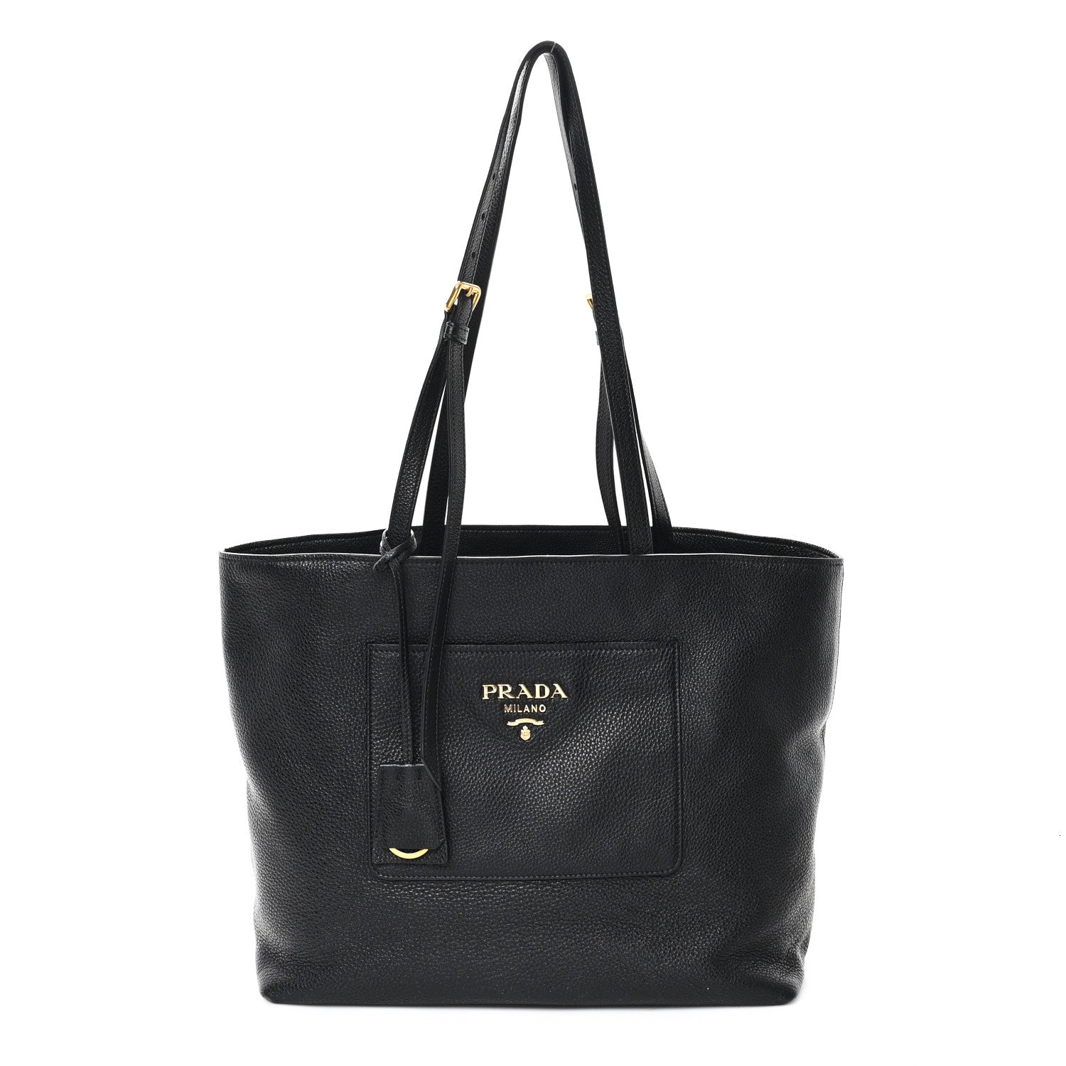 Prada Vitello Daino Pocket Shopping Tote Black 1 of 10