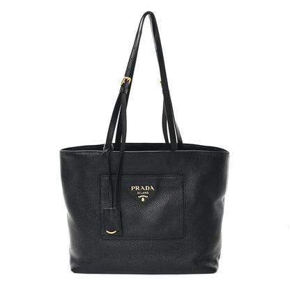 Prada Vitello Daino Pocket Shopping Tote Black 1 of 10