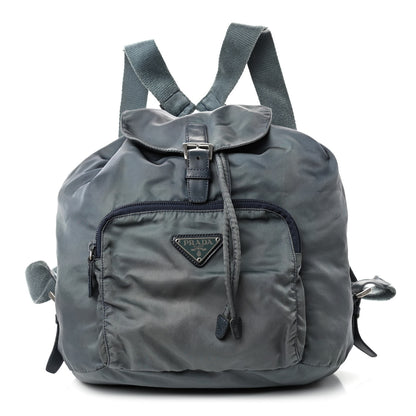 Prada Nylon Vela Cinch Backpack Blue 1 of 10